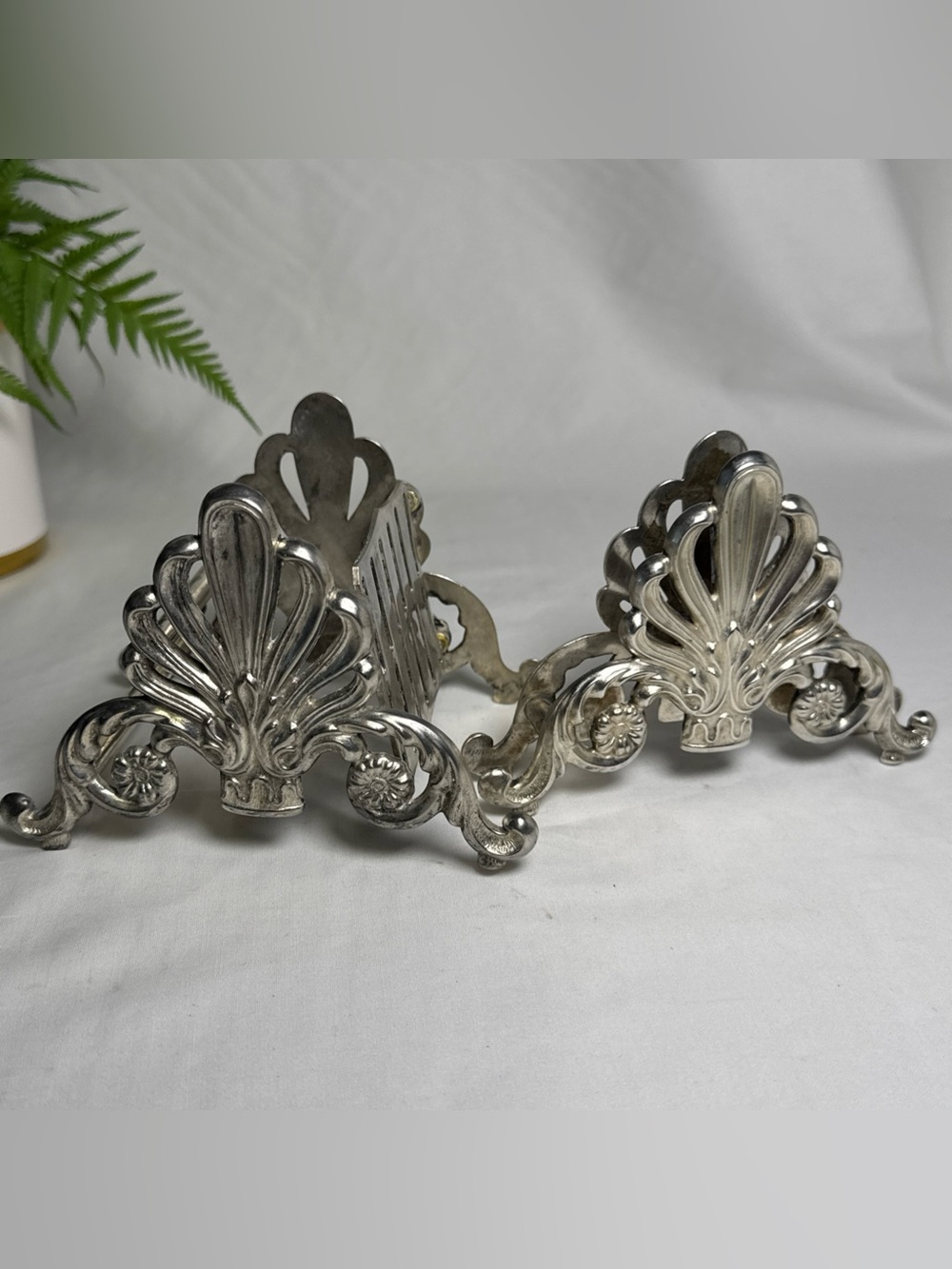 Vintage SilverPlate Napkin and Knife Holder -Rococo Victorian Buffet Table Decor